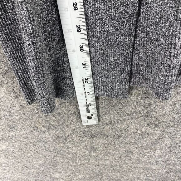 Loft Cardigan Women M Medium Gray Open Front Long Sleeve Rayon Knit Casual - Picture 9 of 10